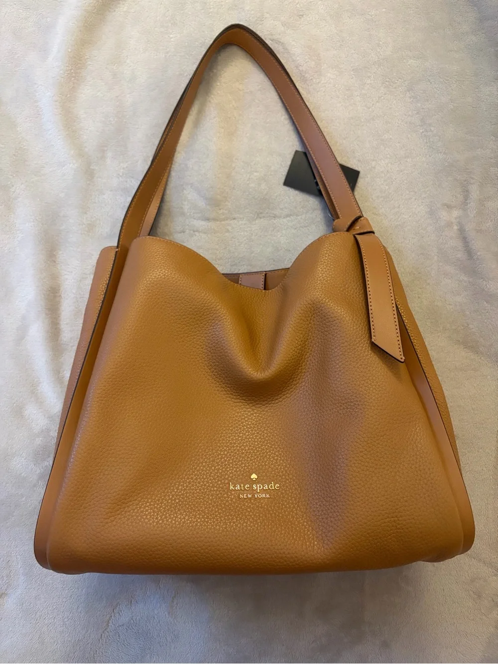 kate spade Cognac Pebbled Leather Shoulder Tote